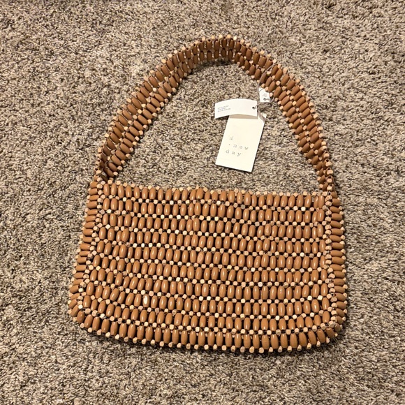 a new day Handbags - a new day Beaded Brown Shoulder Bag